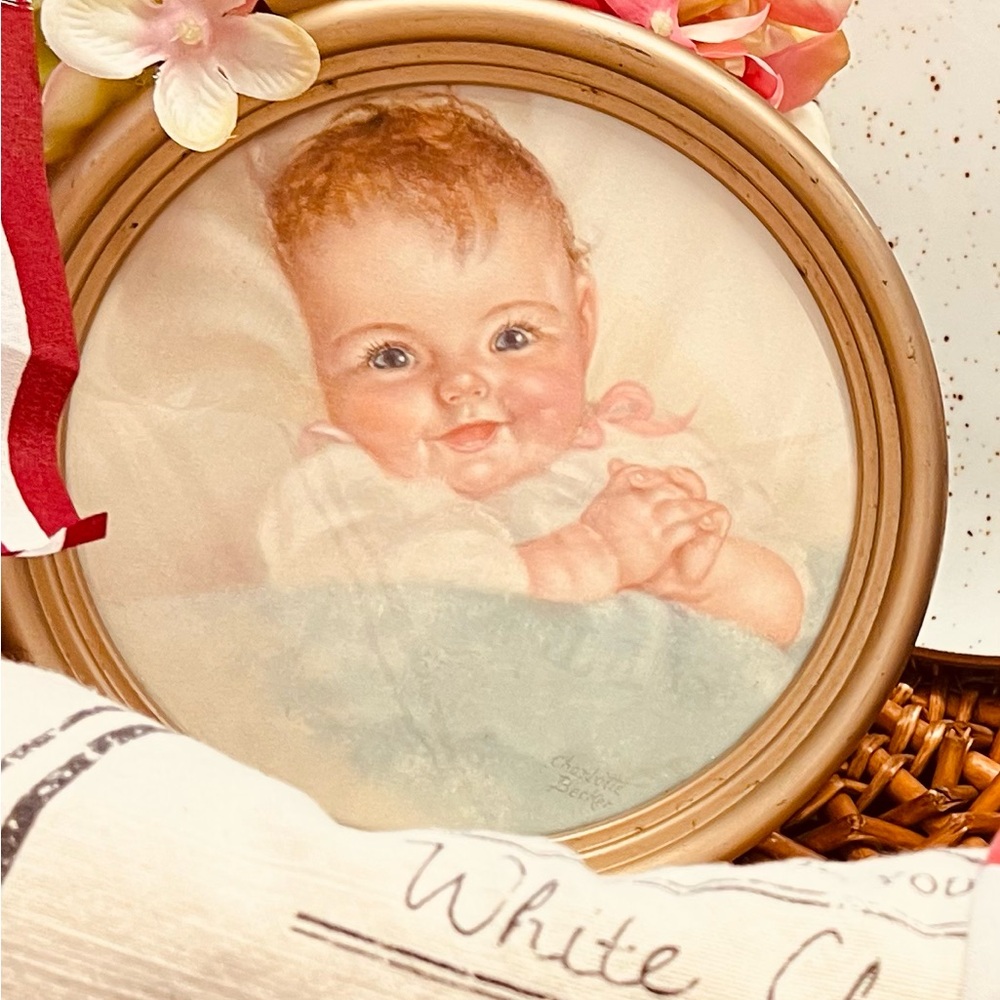 Vintage Baby Portrait in Gold Frame